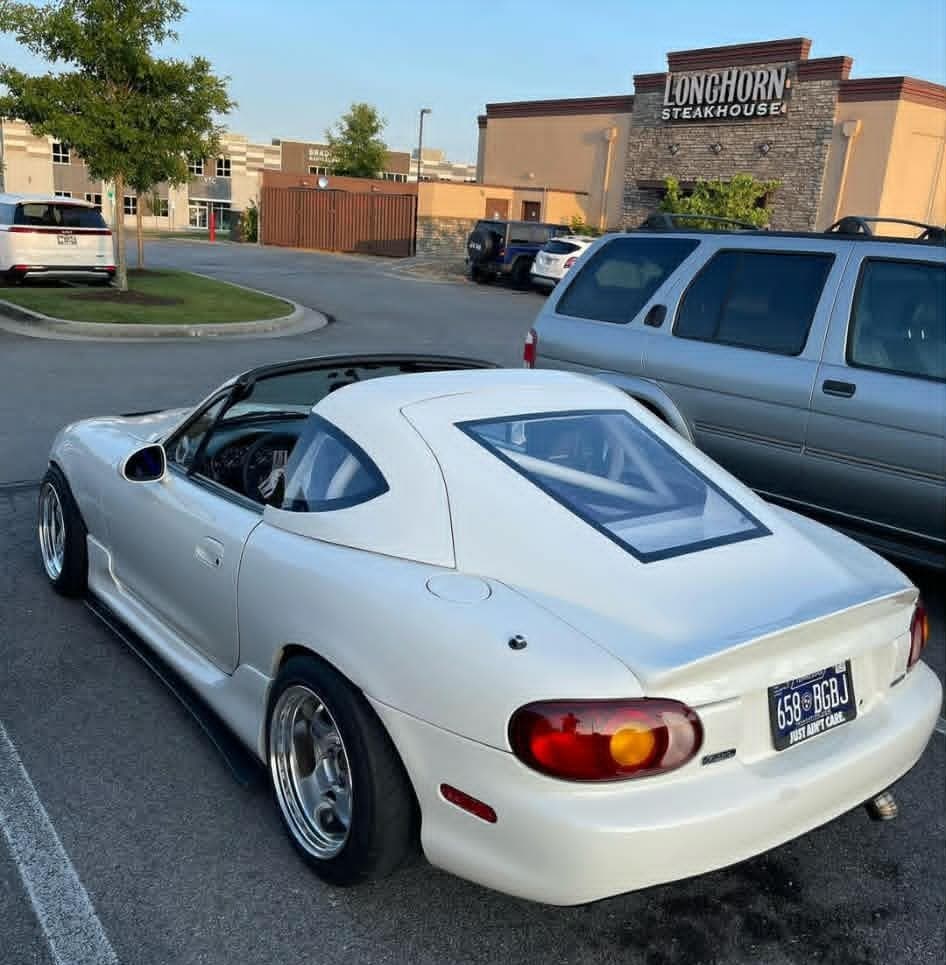 NB Miata fastback — front three-quarter showing full coupe transformation